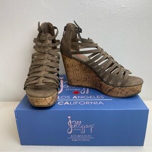 Jellypop Stormy Womens Wedge 4.25 Inch Heel Faux Suede Distress US Size 7.5 M